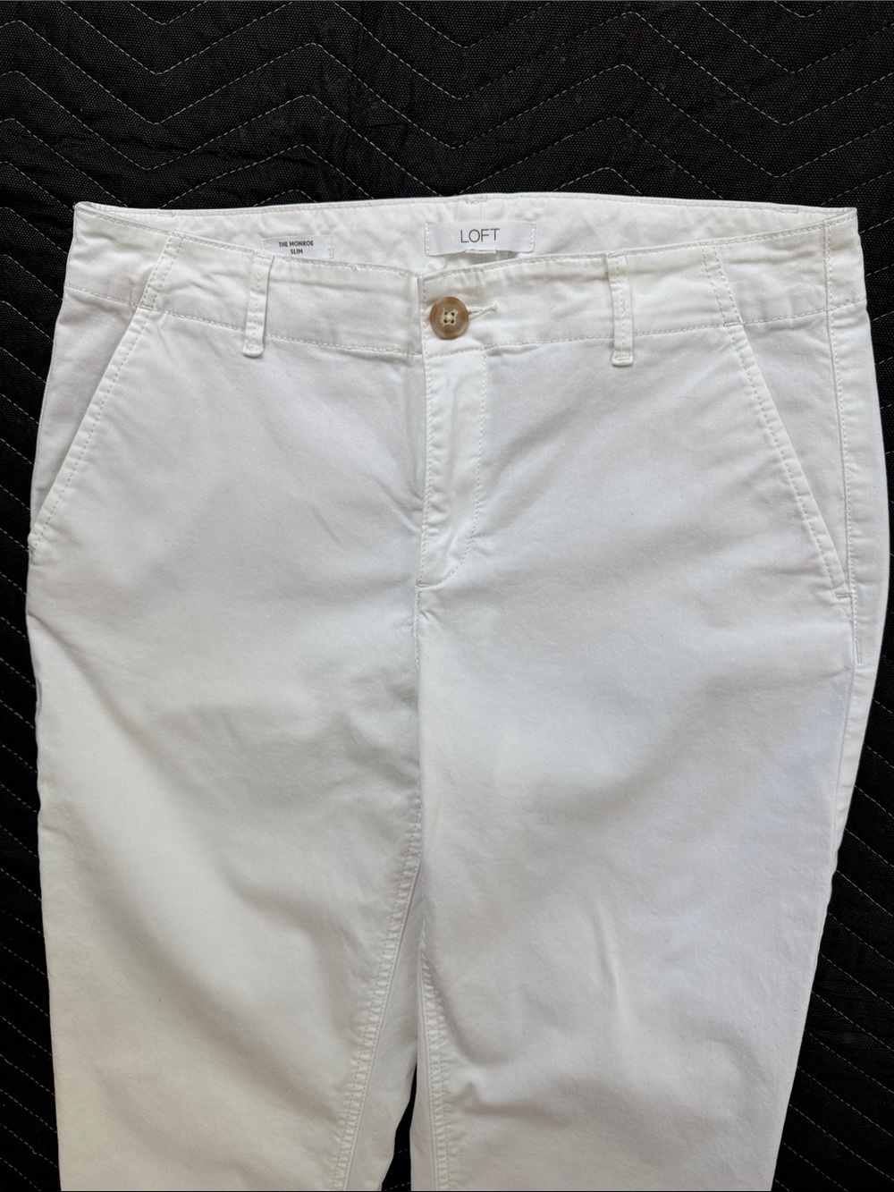 LOFT White Chino Straight Pants - Picture 8 of 9